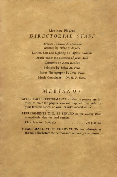 Plays Image #49 — Festivales - 1948: Back of Program