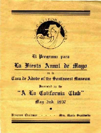 La Fiesta Anual de Mayo
Front of Program

            May 2, 1937
Los Californios collection.