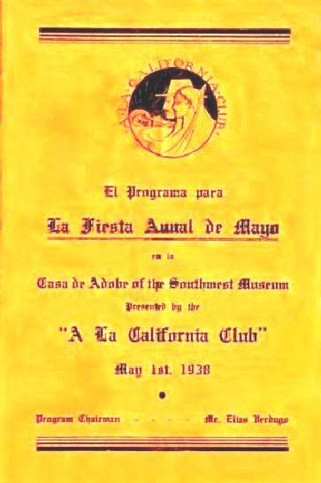 La Fiesta Anual de Mayo
Front of Program

            May 1st, 1938
Los Californios collection.