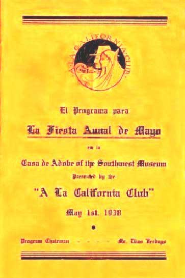 La Fiesta Anual de Mayo
Front of Program

            May 1st, 1938
Los Californios collection.