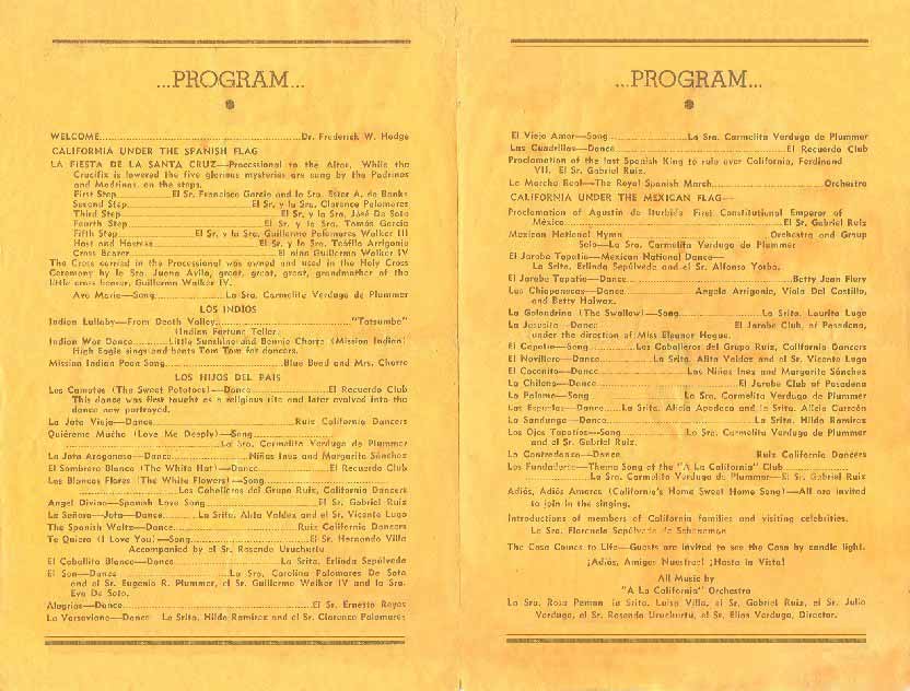 La Fiesta Anual de Mayo
Inside of Program

            May 1, 1938
Los Californios collection.