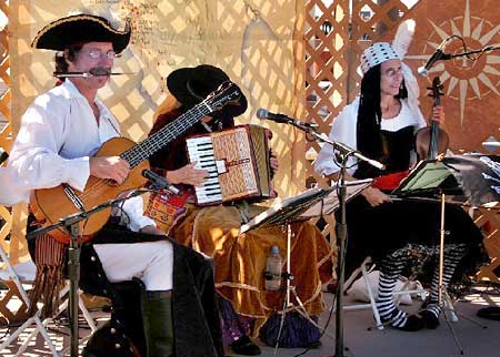 Los californios performing as
            pirates at Fiesta del Rio